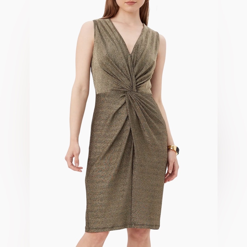 NWT Trina Turk Sparkly Twist-Front Midi Sayo Dress